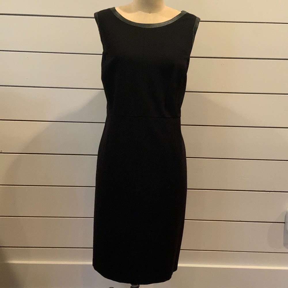 Talbots, Leather Trimmed Shift Dress